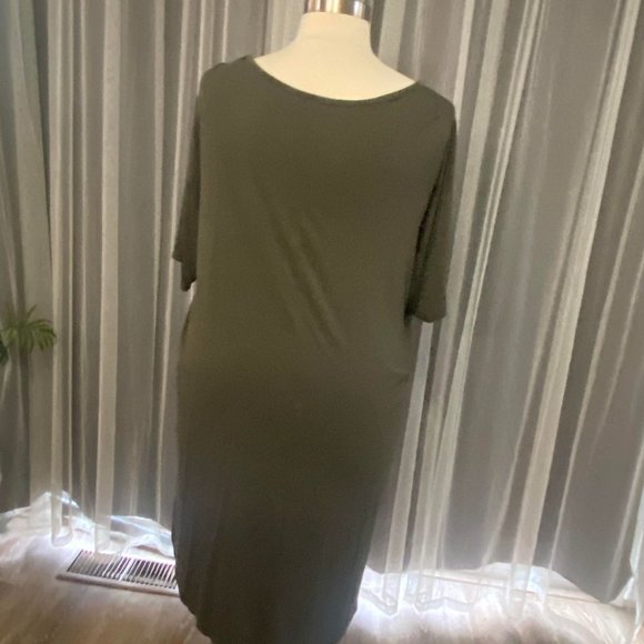 Torrid Olive Green Jersey V Neck T Shirt Dress size 4 - Picture 4 of 5